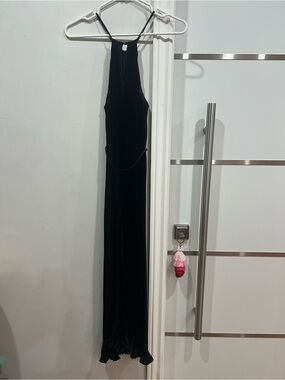 Banana Republic Black Halter Pleated Maxi Dress